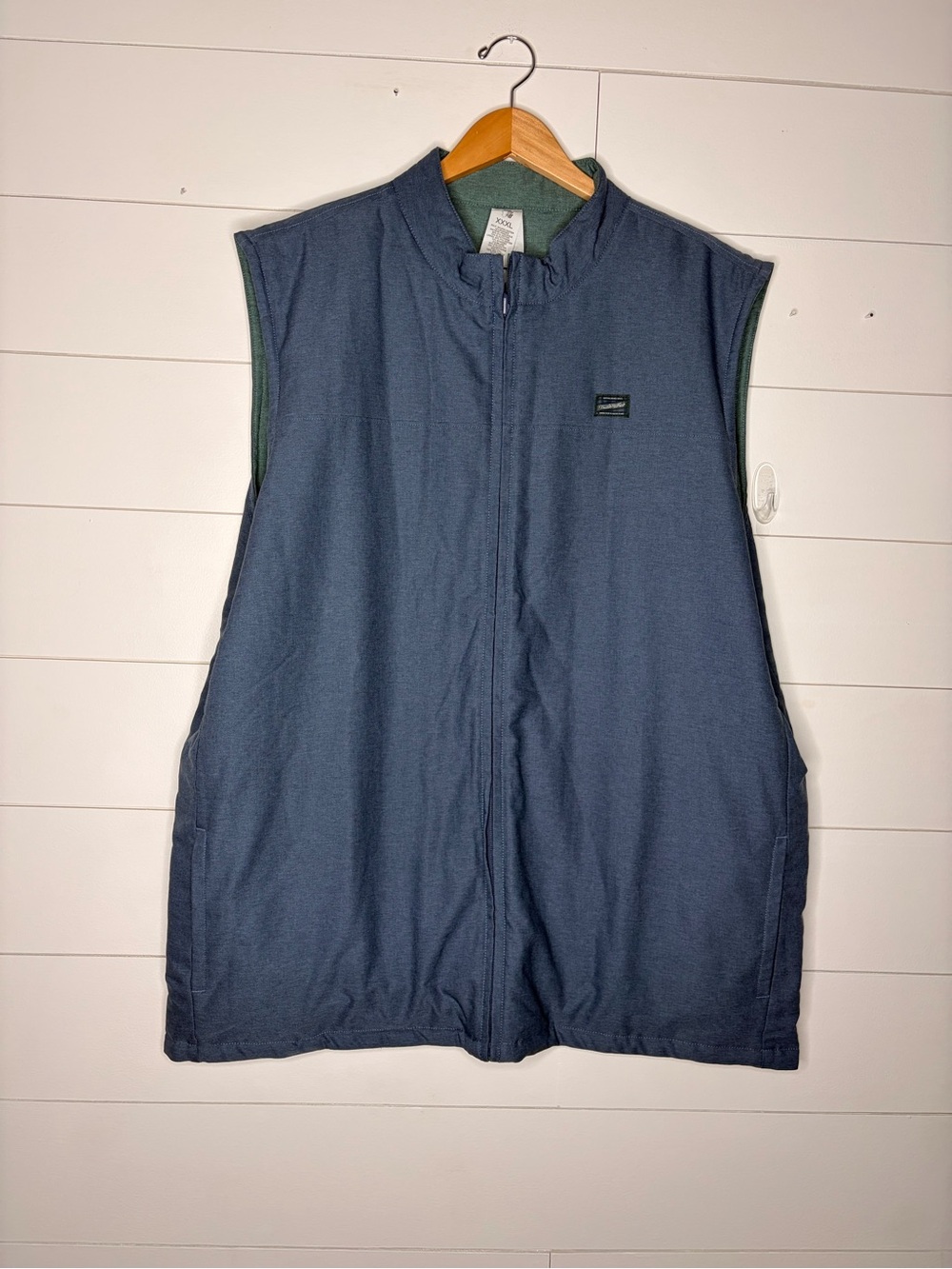 Travis Mathew Vest Golf -3XL Reversible Puffer Lightweight Zip Front Green Blue